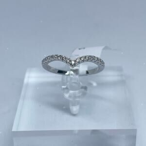 Moissanite Diamond V Band Anniversary Ring GRA Certified 925 18K Finish Size 8